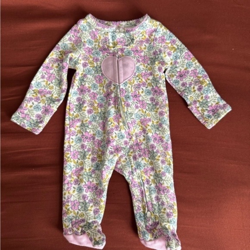 Carter's Pink and Purple Floral Footie